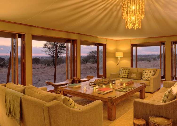 Lounge area at Sayari Camp