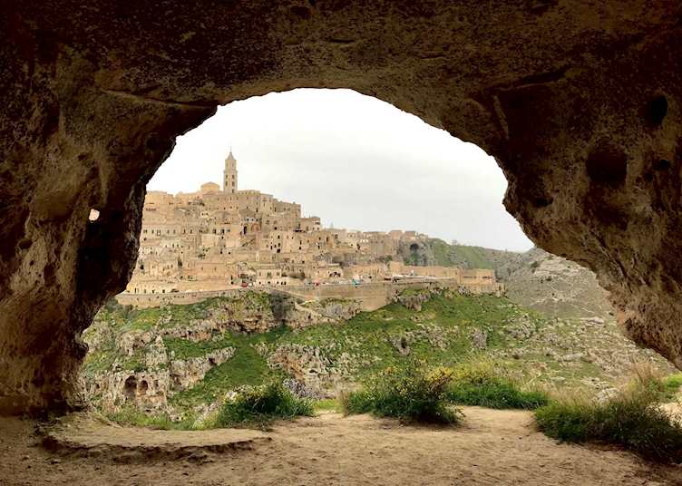 View of Matera from cave churches