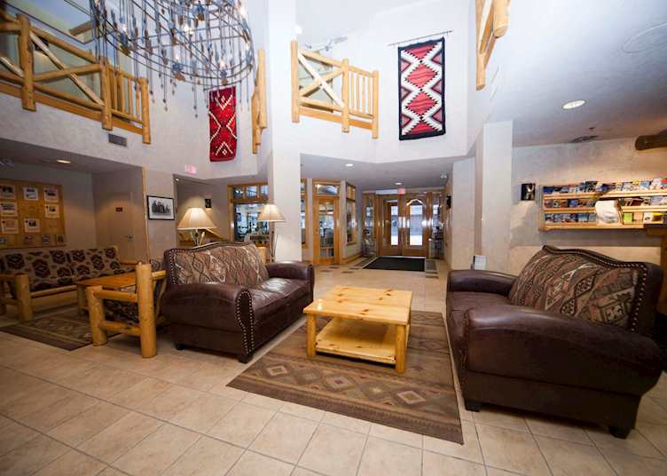 The lobby at Brewster Mountain Lodge, Banff