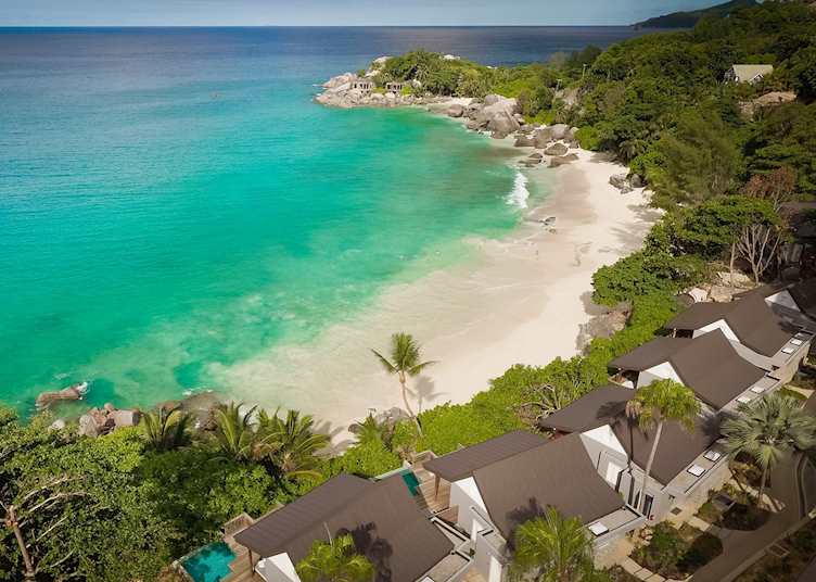 Aerial view, Carana Beach Hotel, Mahé