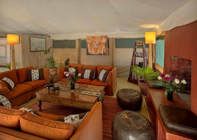 Indoor seating area at Kicheche Laikipia