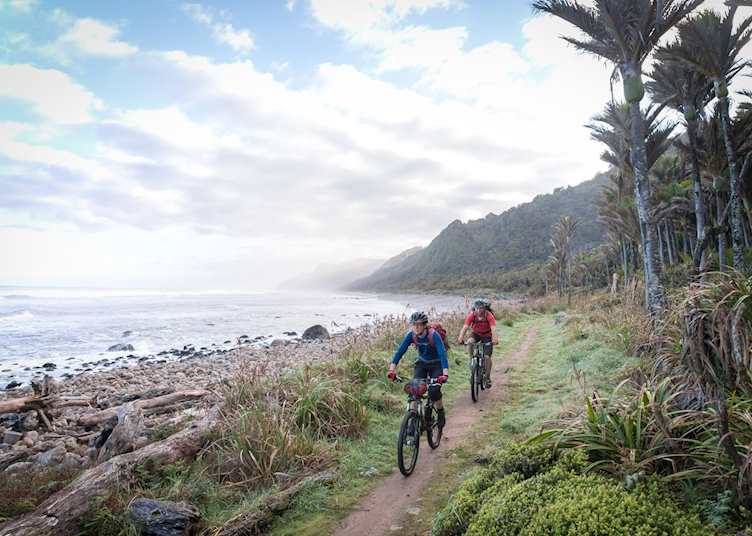 Mountain biking on the coast of Kahurangi National Park