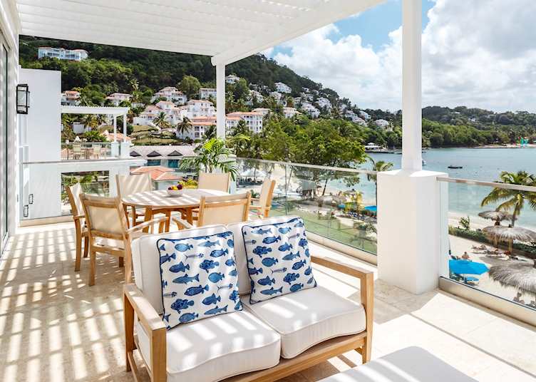 Balcony on luxury beachfront villa