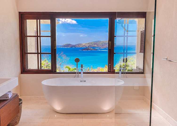 Master bathroom, Bequia Beach Hotel