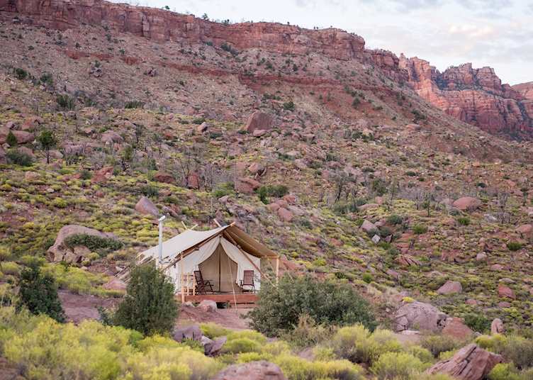 Glamping tent at Under Canvas Zion