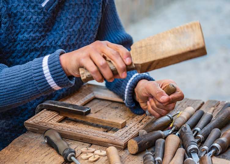Wood carving in Khiva