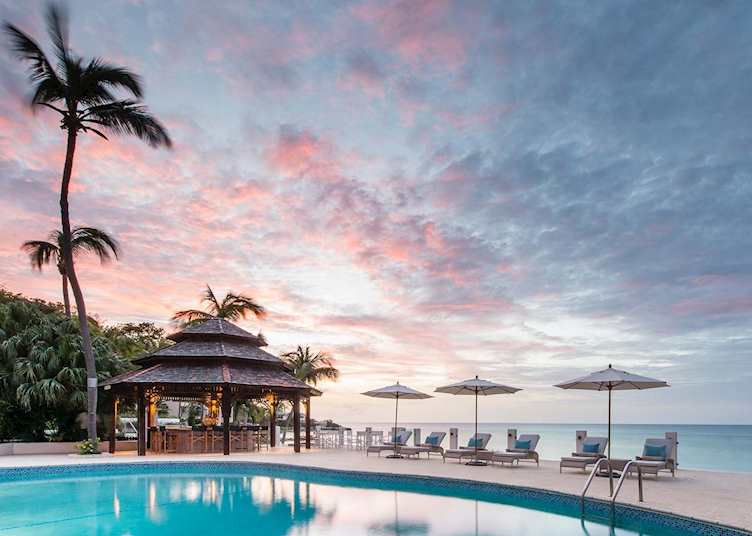 Pool at sunset