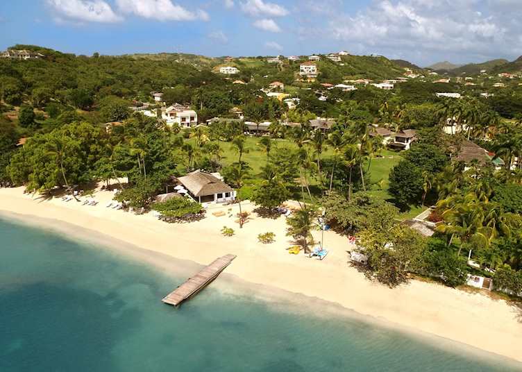 Aerial view over the beach