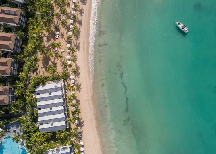Aerial view over Carlisle Bay
