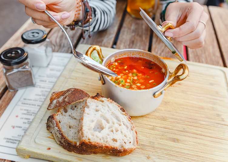 Traditional Hungarian goulash soup