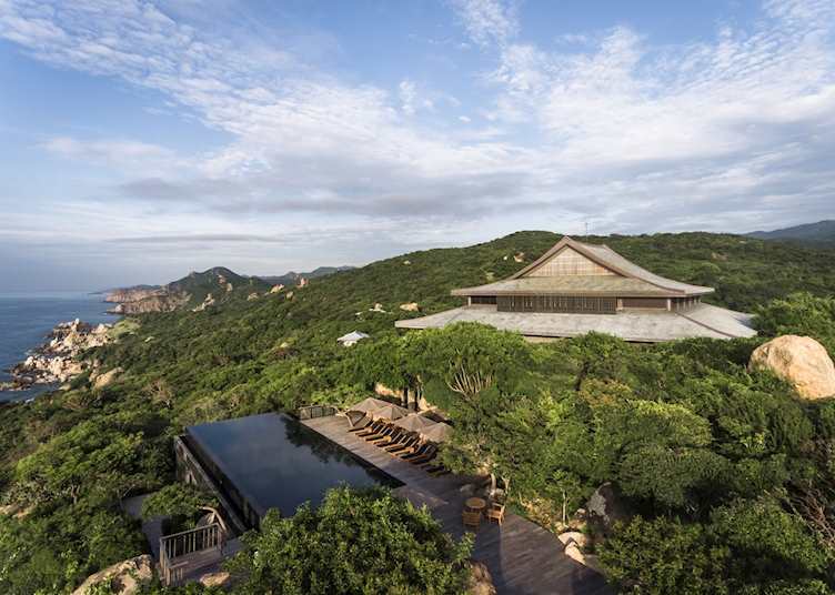 Aerial view of the Central Pavilion of Amanoi