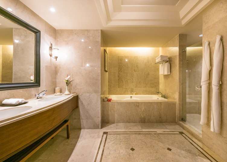 Ocean view suite bathroom, The Residence Mauritius