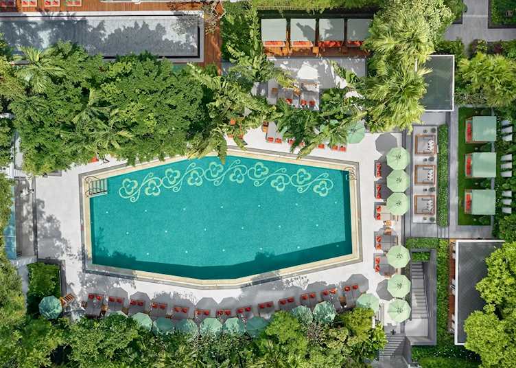 Pool area from above, Mandarin Oriental Bangkok