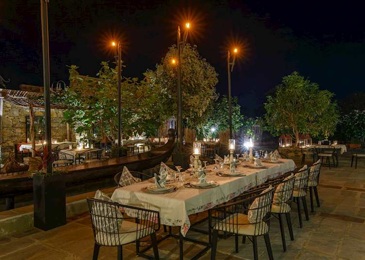 Alfresco dining area, Utsav Camp Sariska