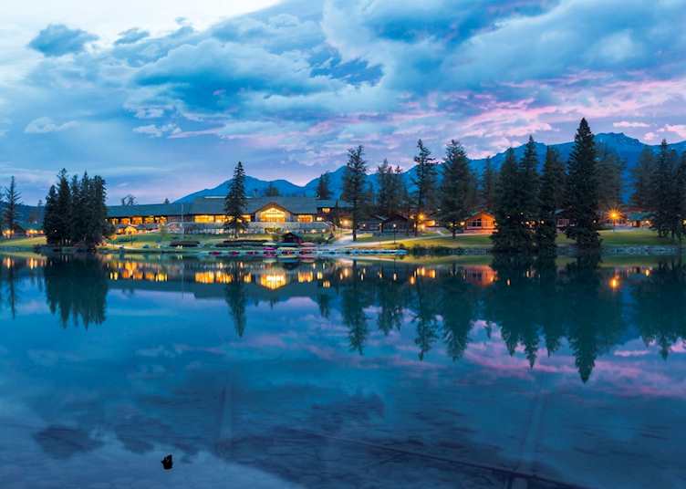 Sunset on the lake, Fairmont Jasper Park Lodge