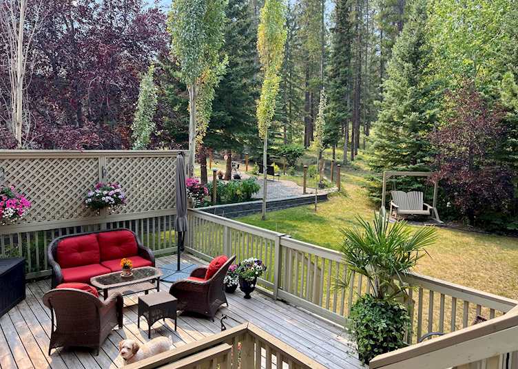 Off Our Rockies Bed and Breakfast gardens, Canmore