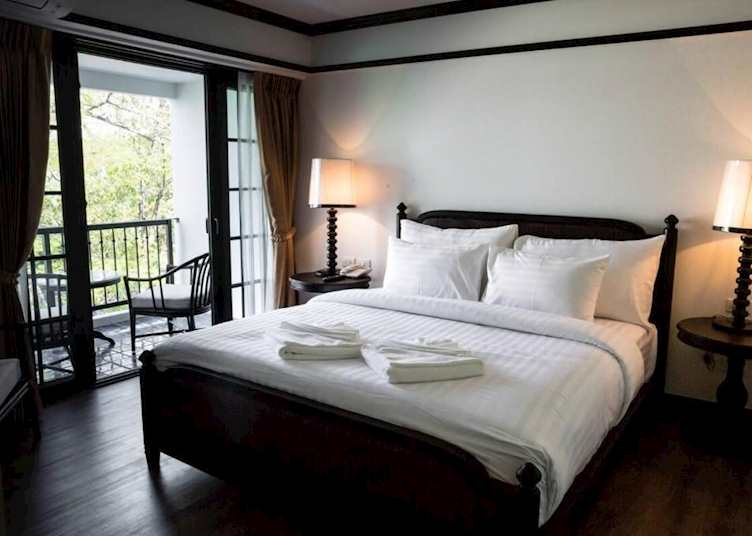 Deluxe pool view room at Mora Boutique