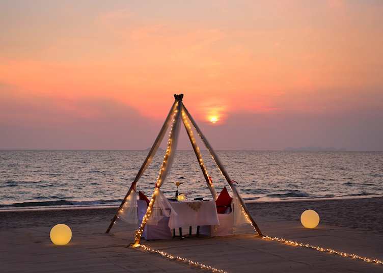 Private dinner setup at Layana Resort