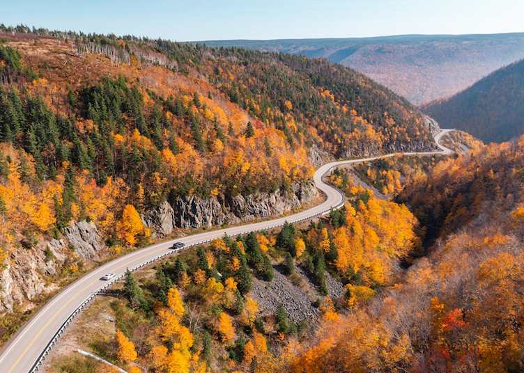 Fall on The Cabot Trail on North Mountain, Cape Breton Highlands, Nova Scotia