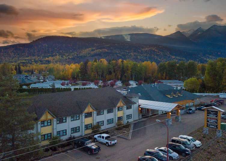 Prestige Hudson Bay Lodge, aerial view, Smithers