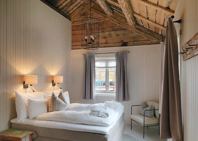 Cabin bedroom, Nusfjord Arctic Resort