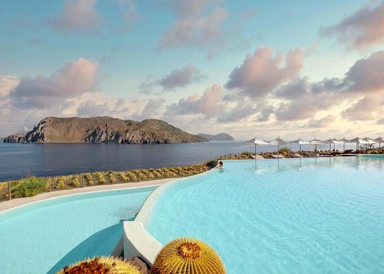 Infinity pools at Therasia Resort Sea & Spa