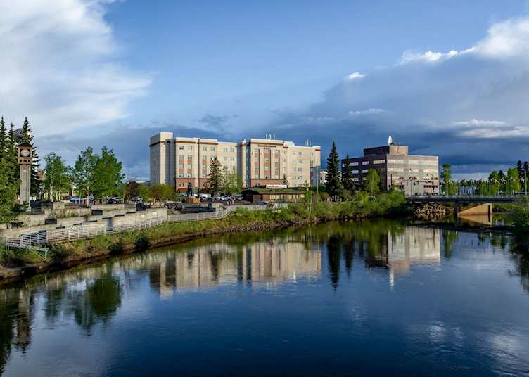 View from water, Springhill Suites Fairbanks