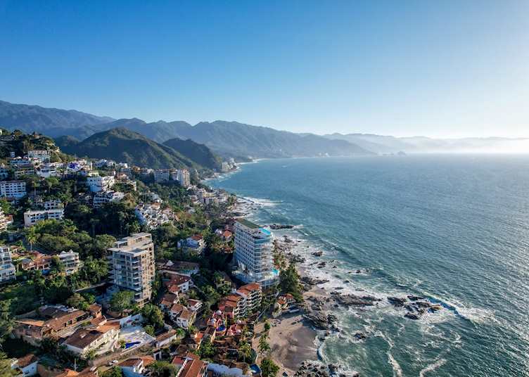 Aerial view of Puerto Vallarta's coastline