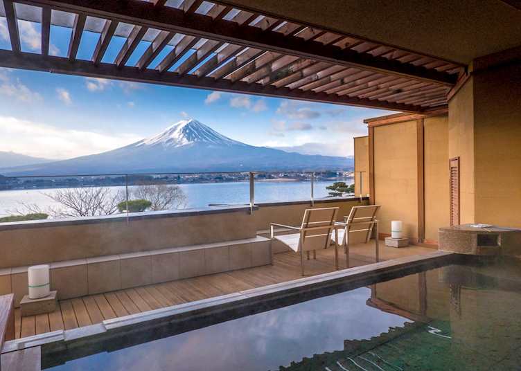 View from a ryokan near Mount Fuji