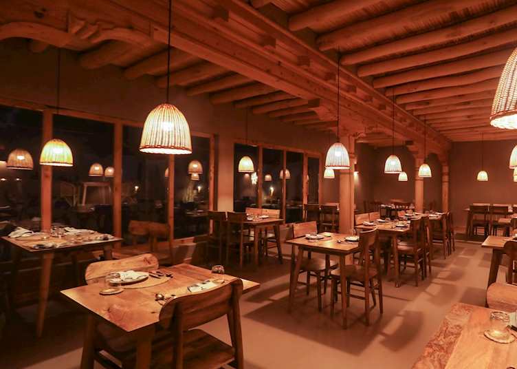 Indoor dining at Tsas, Dolkhar