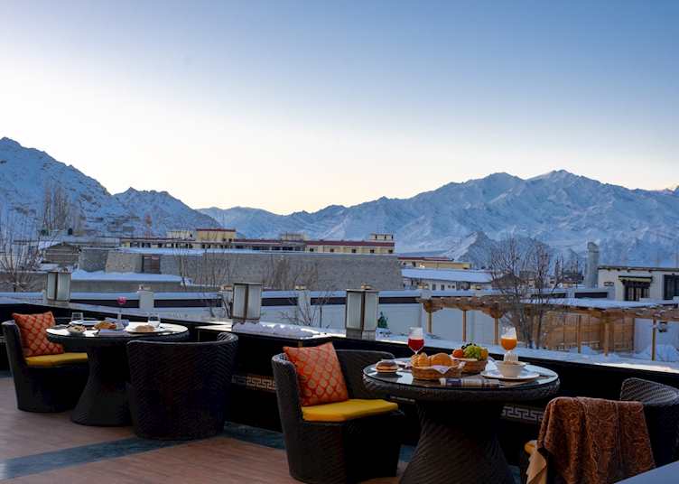  Patio at the Grand Dragon offering views of the Stok range