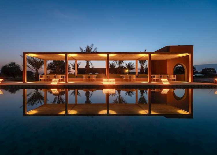 The temperature controlled swimming pool at Mharo Khet