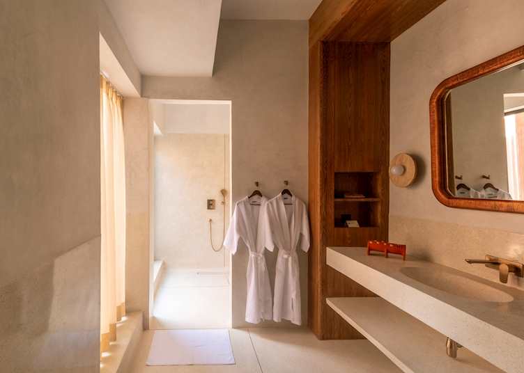Well appointed bathrooms in a cottage at Mharo Khet