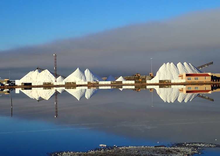 Salt plant on Pelican Point sea safari  - Walvis Bay - Namibia