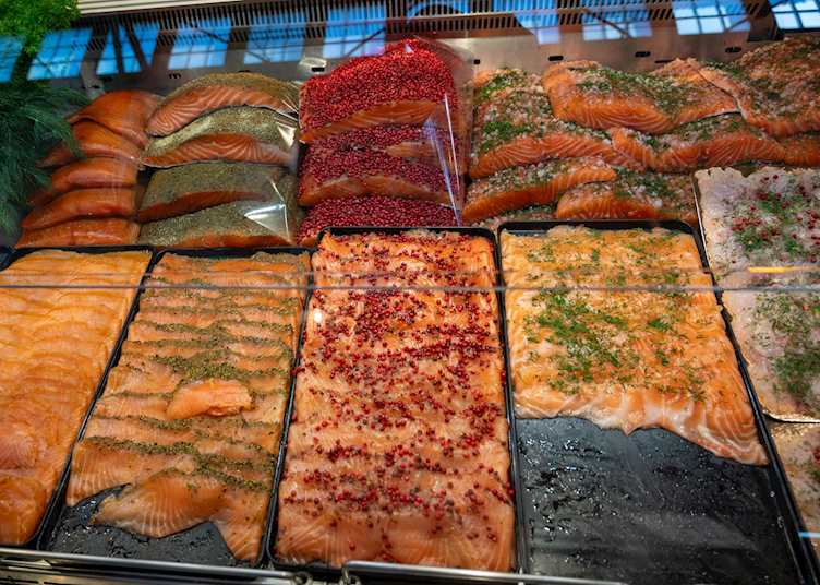 Salmon market stall, Helsinki