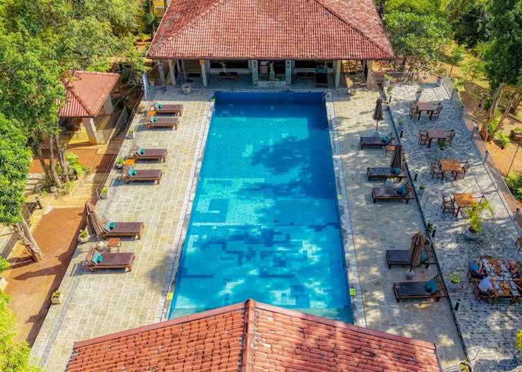 Aerial view of swimming pool, Lake Lodge Boutique Hotel
