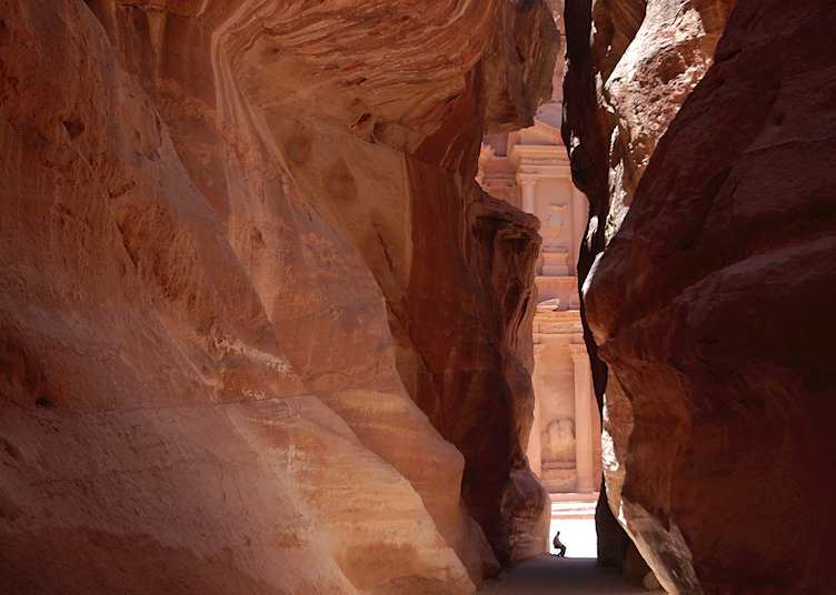 Siq trail leading to the Treasury, Petra, Jordan
