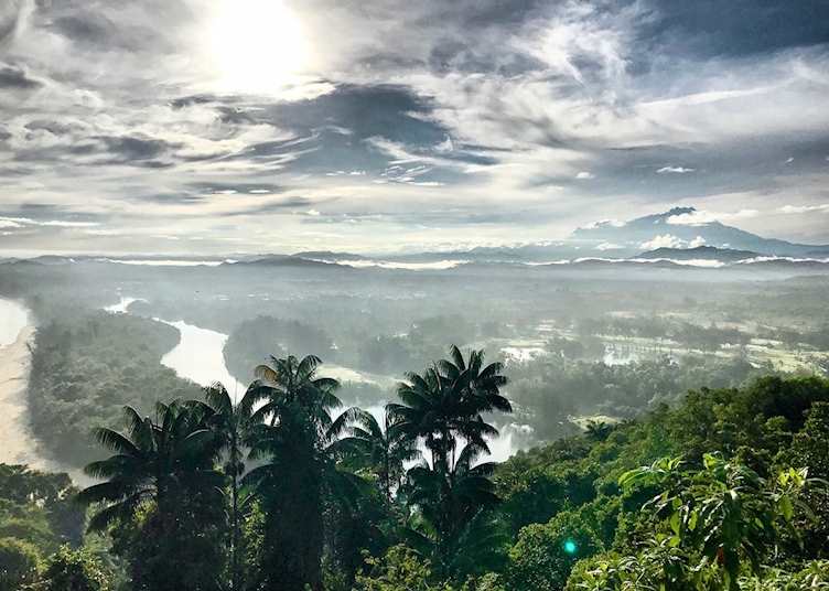 View from sunrise breakfast walk at Shangri-La's Rasa Ria Resort & Spa