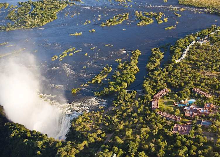 Aerial view of The Royal Livingstone and Victoria Falls