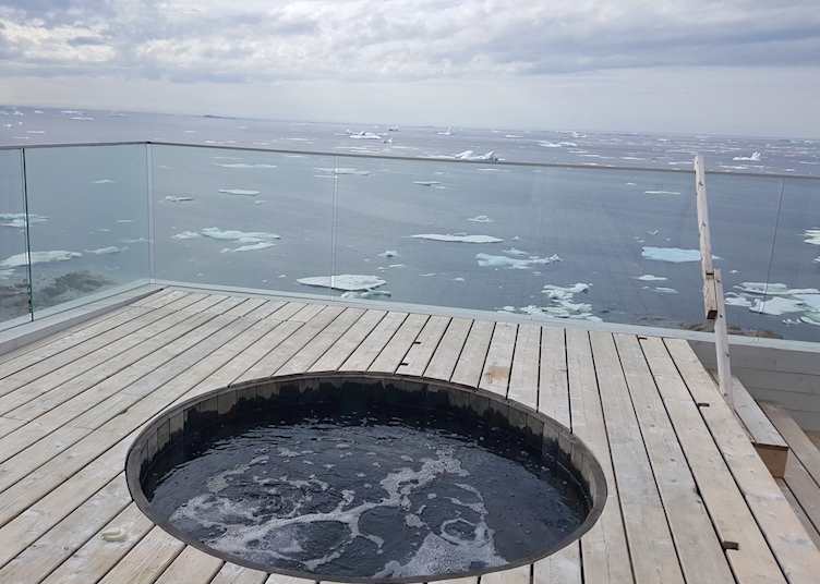 Rooftop hot tub, Fogo Island Inn, Newfoundland