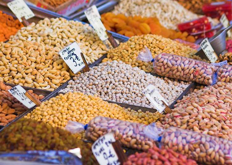 Stall selling nuts, Athens Central Market