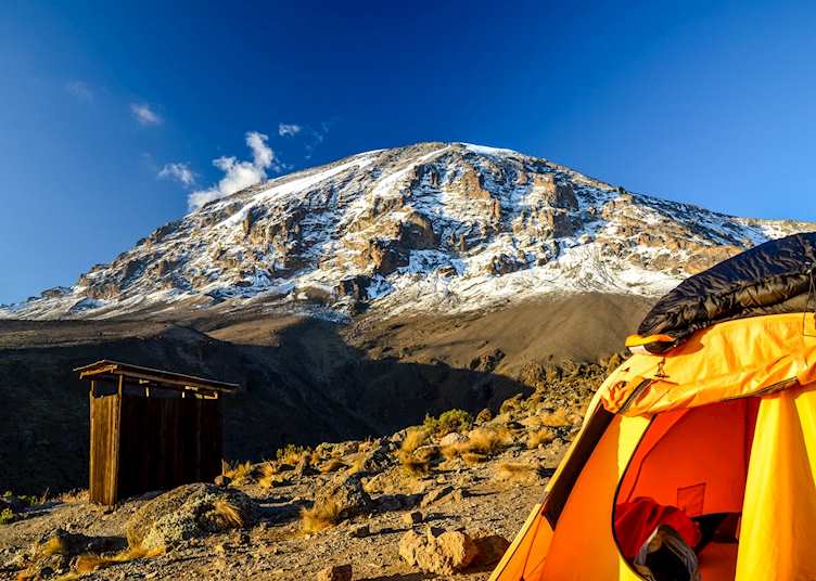 Tented camp at base of Mount Kilimanjaro