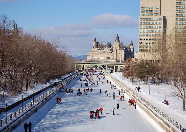 Ice skating on the Rideau Canal, Ottawa