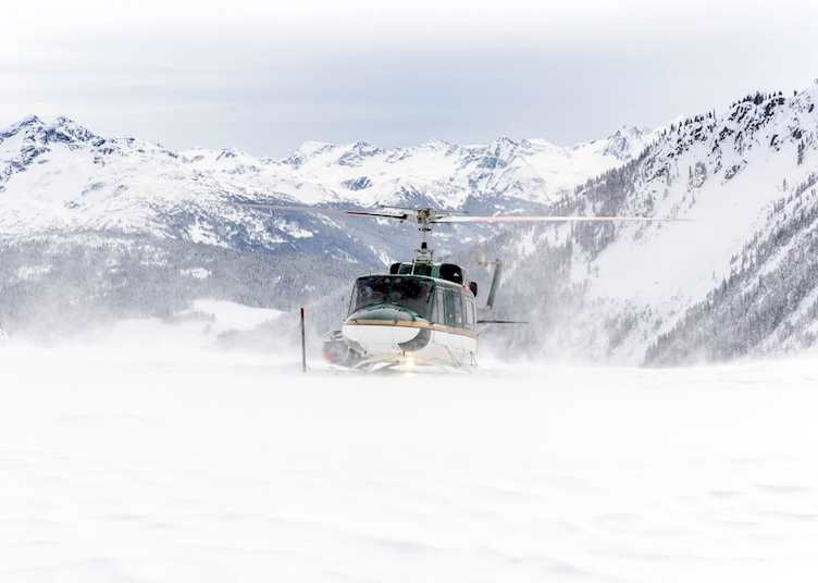 Helicopter glacier tour near Canmore