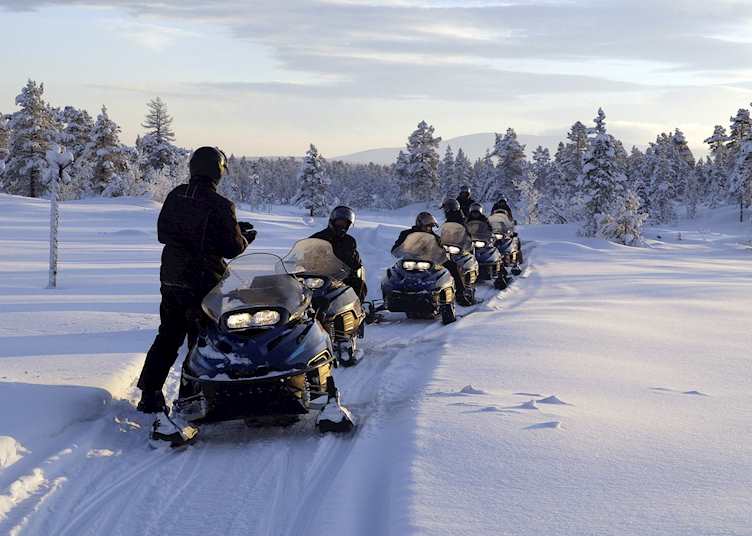 Snowmobiling group tour
