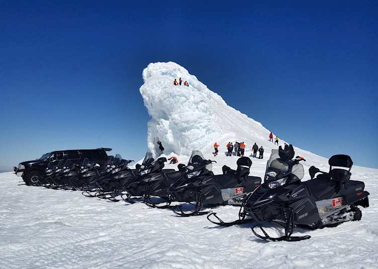Snowmobiling on Eyjafjallajökull glacier