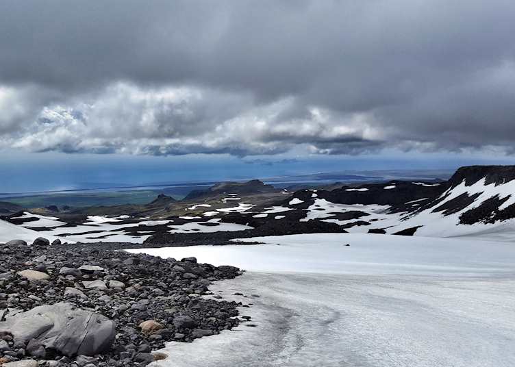 Snowmobiling on Eyjafjallajökull glacier