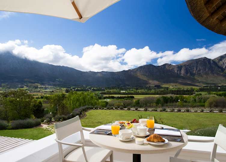 The breakfast terrace, Mont Rochelle