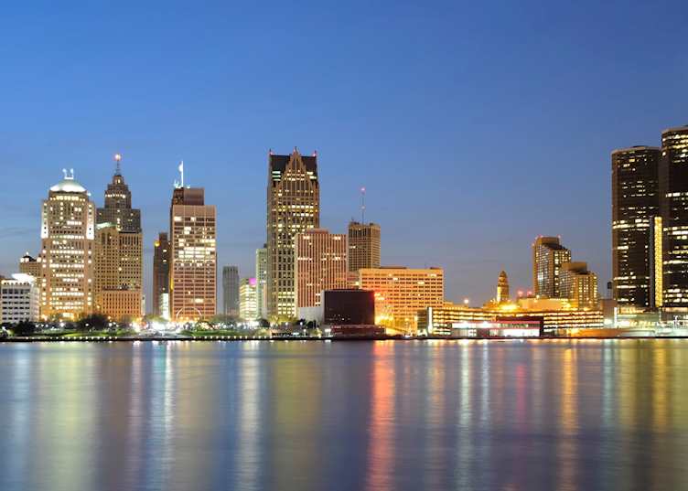 Detroit skyline, Michigan