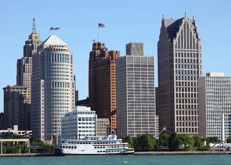 Detroit skyline, Michigan